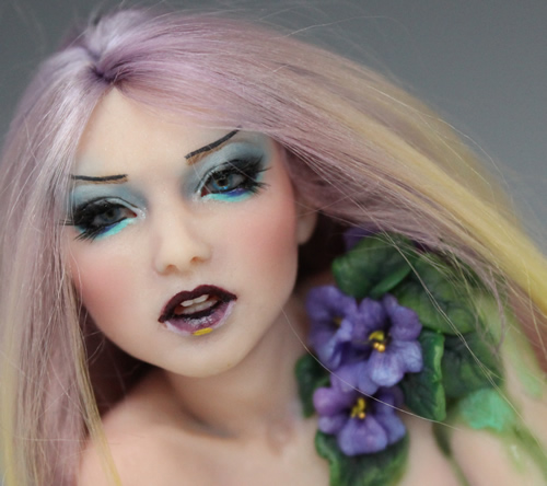 Violet Flower Faerie Fairy Fantasy OOAK - by Renata Jansen | eBay